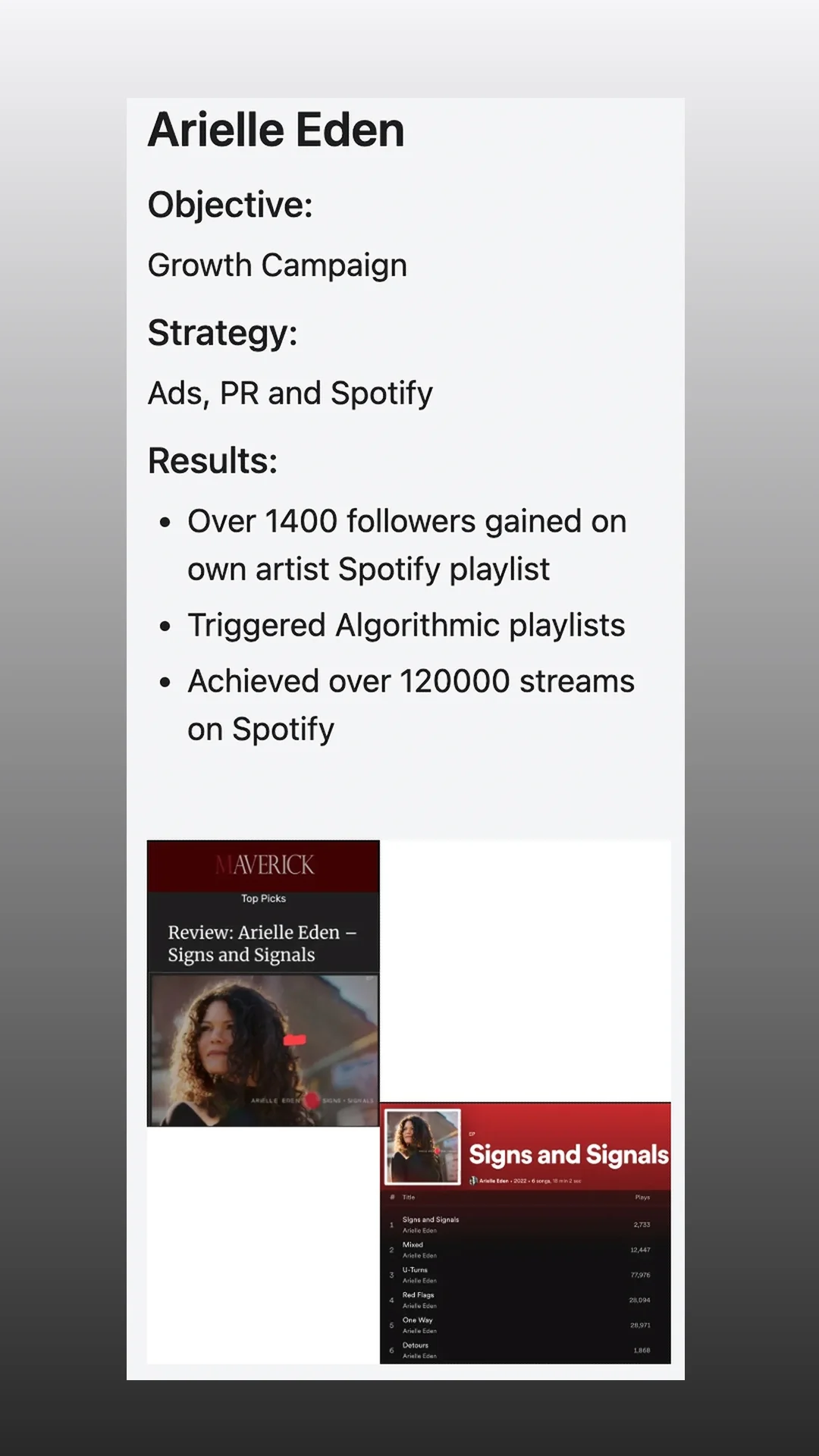 Campaign results screenshot